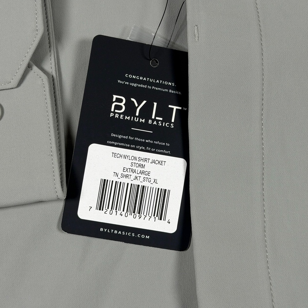 BYLT Tech Nylon Shirt Jacket Mens XL Gray Storm Shacket TN_SHRT_JKT_STG_XL - Picture 8 of 15